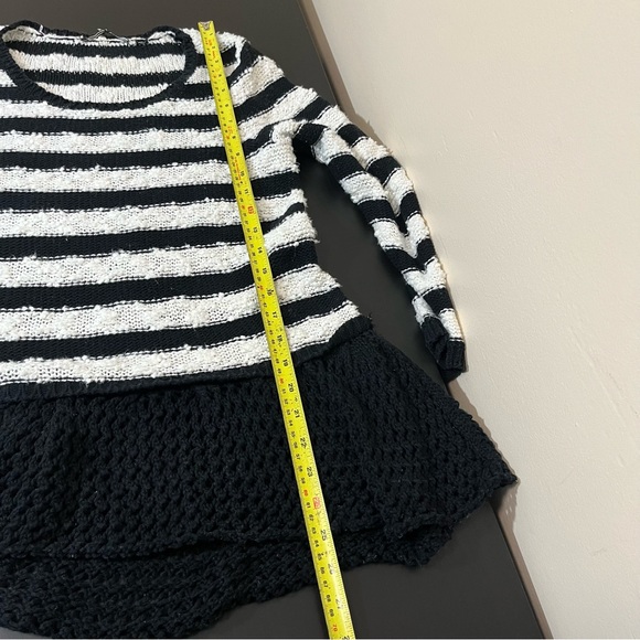 Anthropologie Knitted & Knotted Striped Peplum Hem Sweater - Picture 15 of 16